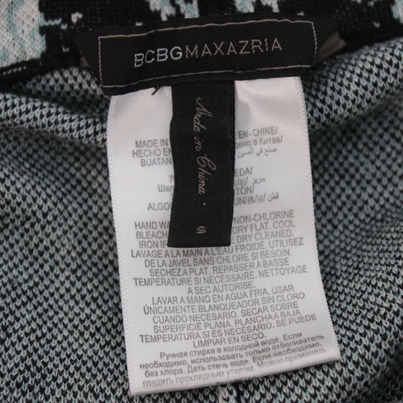 BCBGMAXAZRIA Silk Jacquard Leggings Aqua Cotton Blend Full Length Small S - Picture 5 of 12